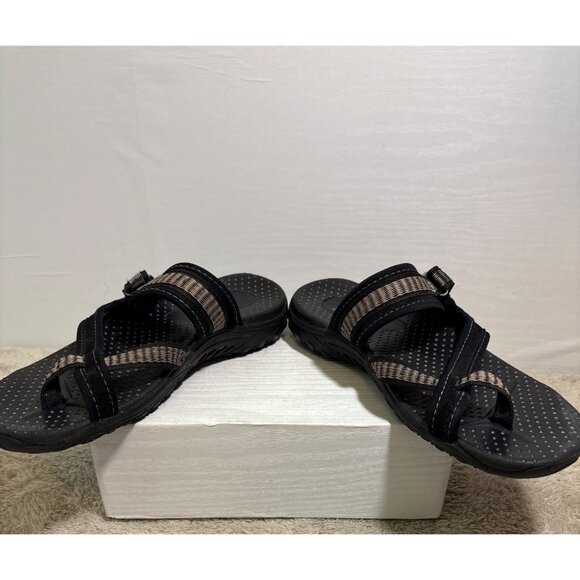 Skechers Sandals Outdoor Lifestyle Women Girls Adjustable Black Brown Size 6 - Picture 13 of 15